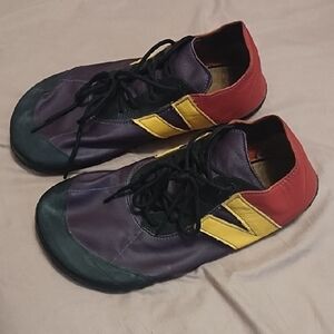 Softstar Multicolor Leather Men’s Barefoot Running Shoes - Purple, Red & Yellow